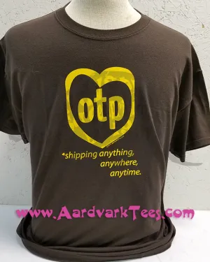 OTP Parody Logo Shirt - Shipping Anything, Anytime, Anywhere. Hand-Printed