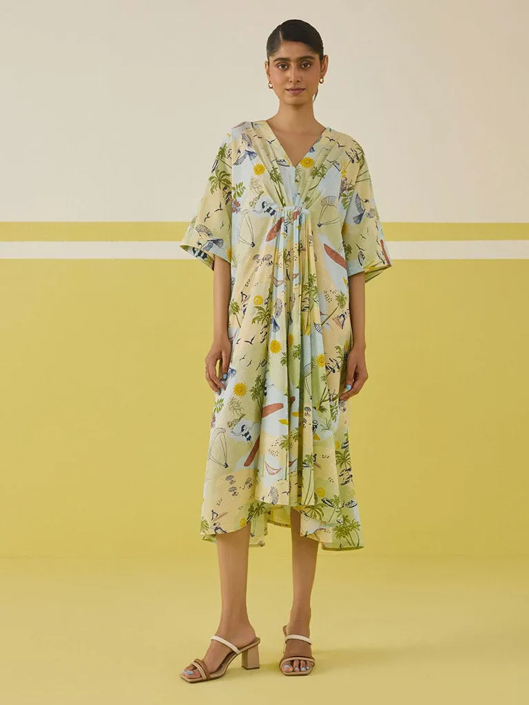Palmy Summer Kaftan Dress
