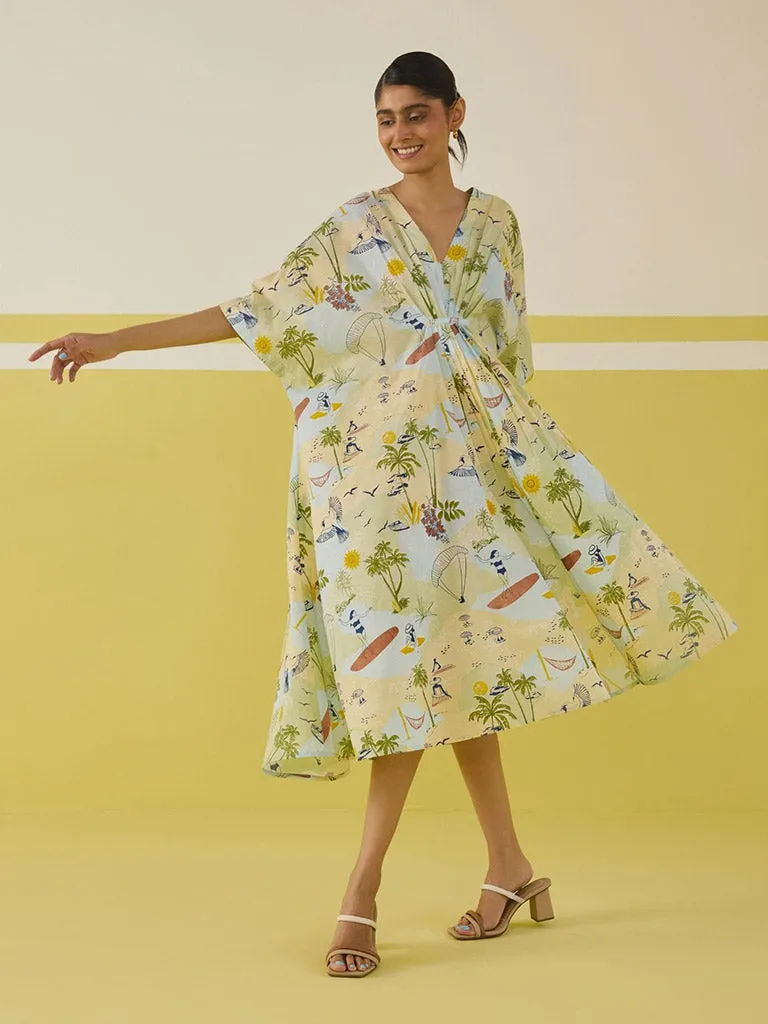 Palmy Summer Kaftan Dress