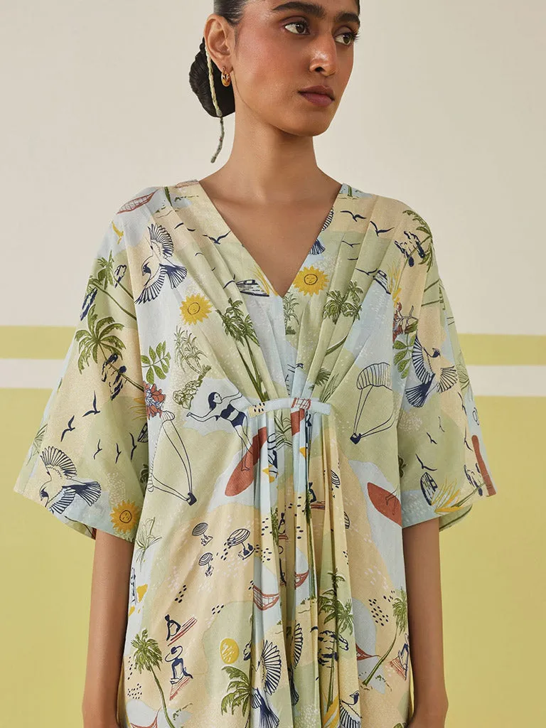 Palmy Summer Kaftan Dress