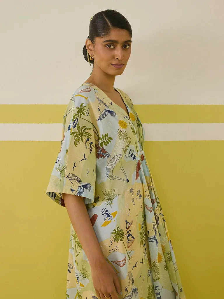 Palmy Summer Kaftan Dress
