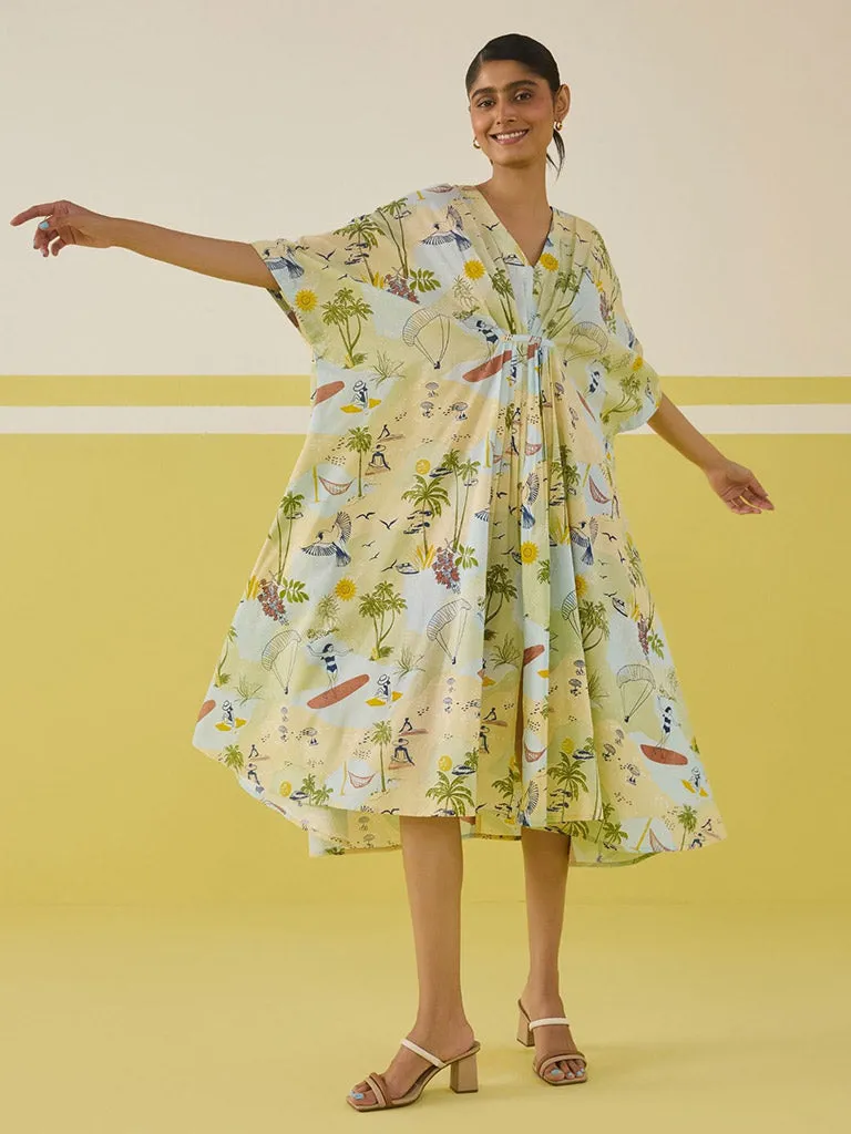 Palmy Summer Kaftan Dress