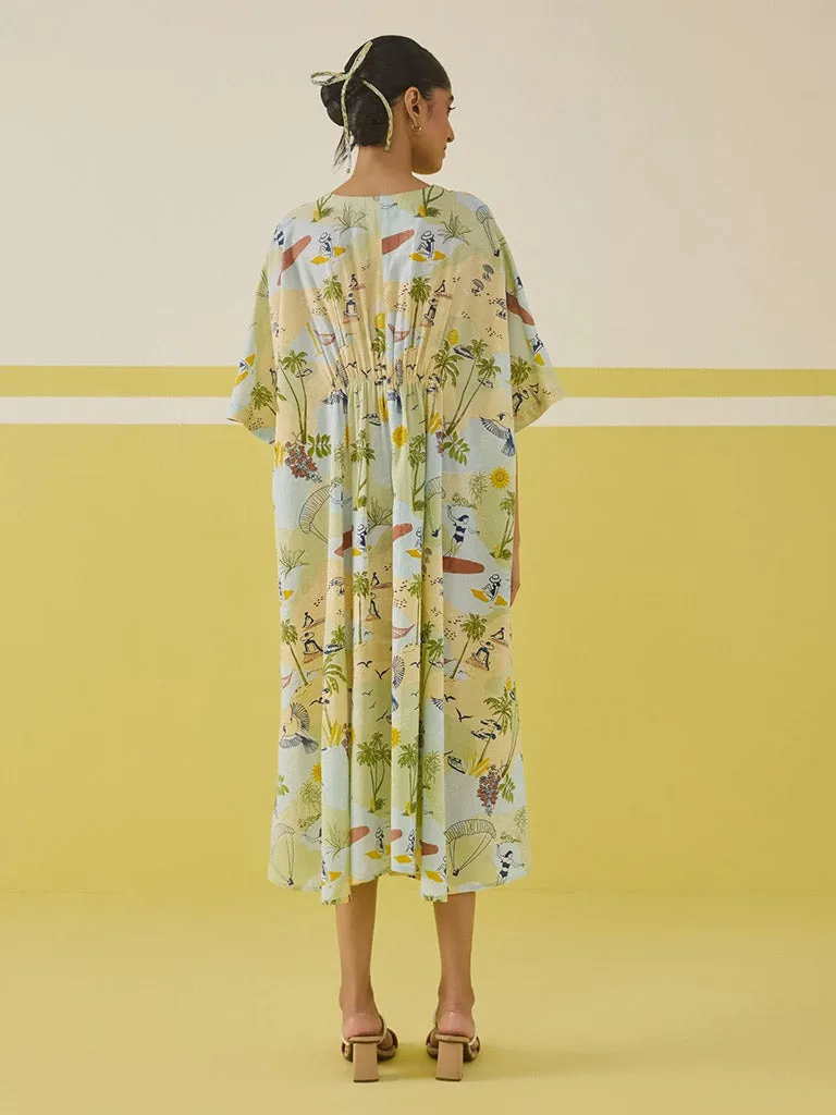 Palmy Summer Kaftan Dress
