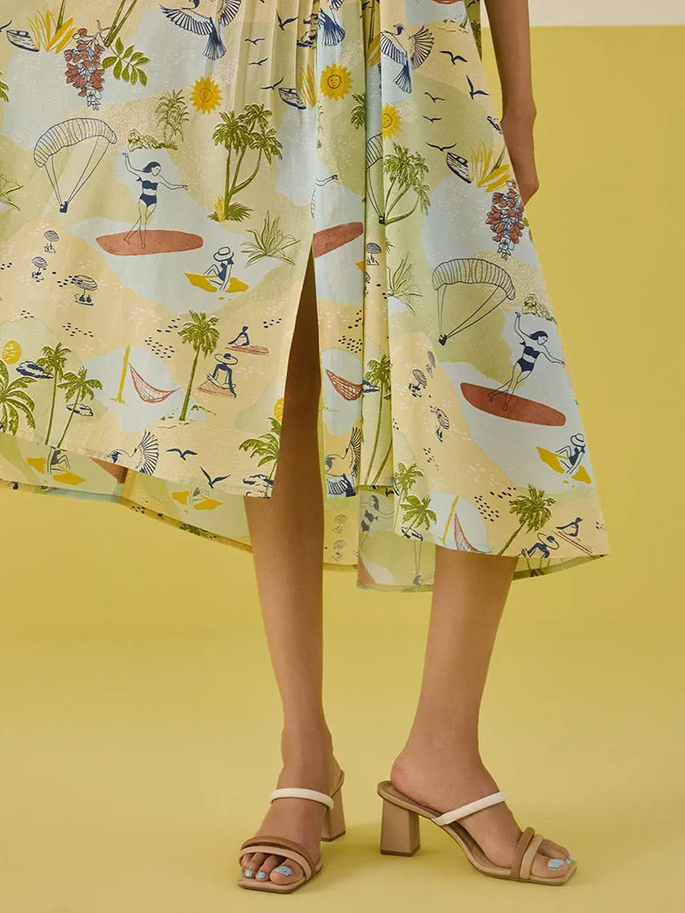 Palmy Summer Kaftan Dress
