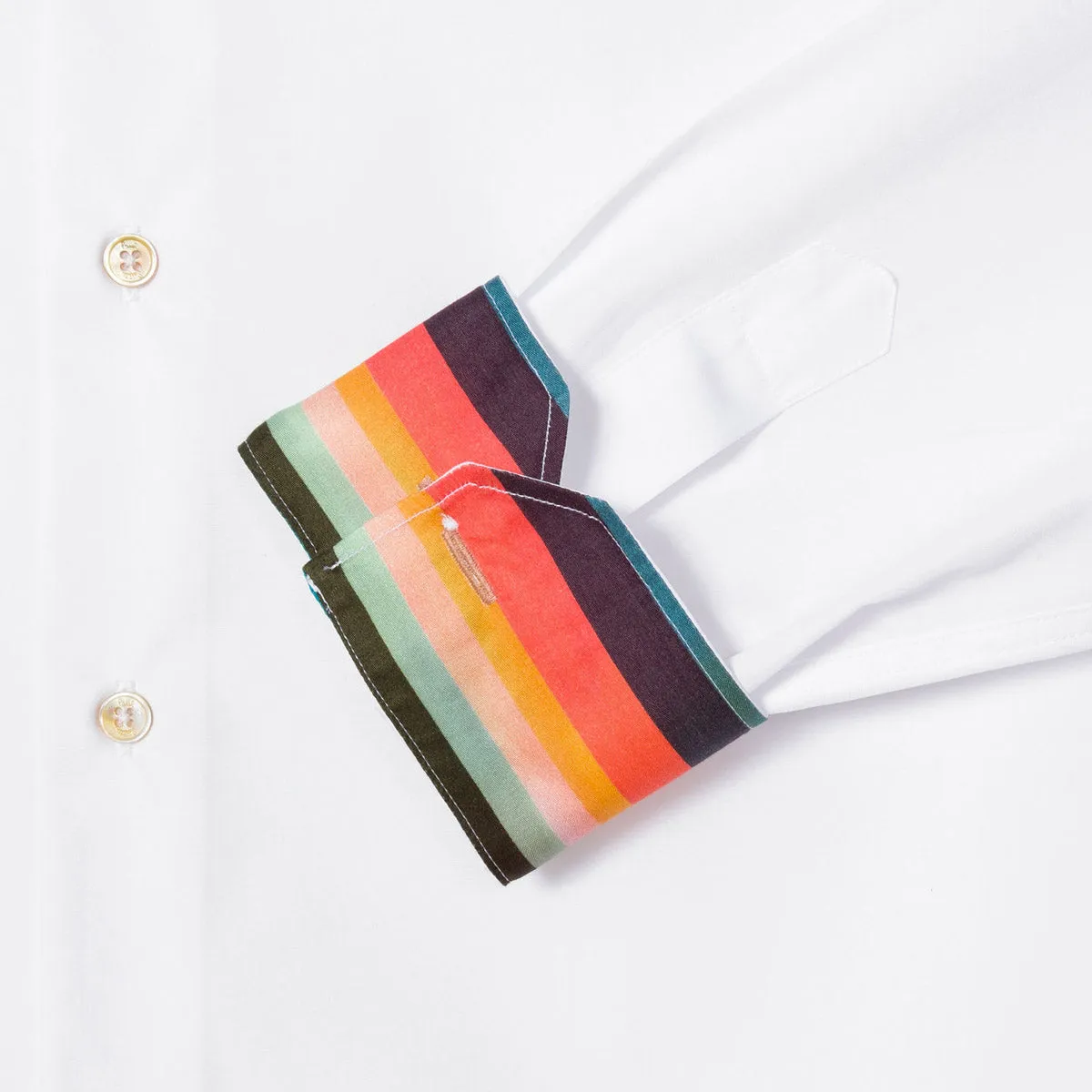 Paul Smith - Tailored Fit 'Artist Stripe' Cuff Shirt in White