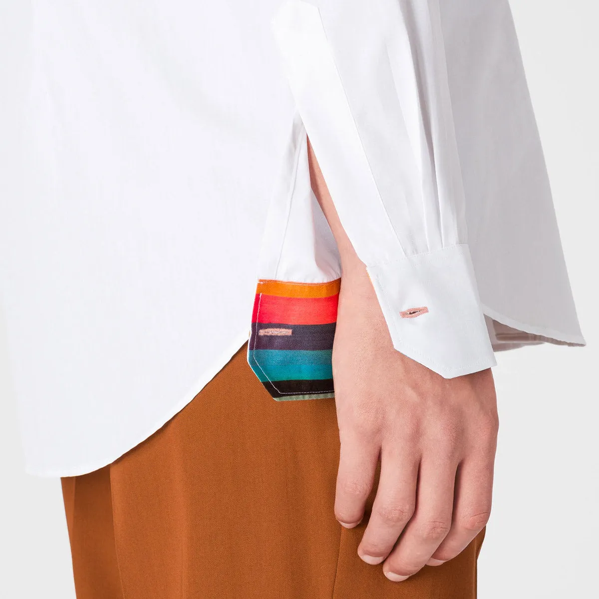 Paul Smith - Tailored Fit 'Artist Stripe' Cuff Shirt in White