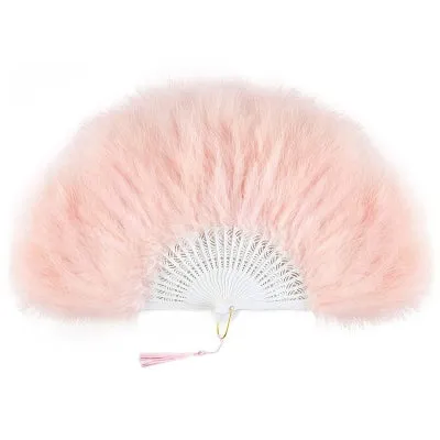 Peach Feather Fan