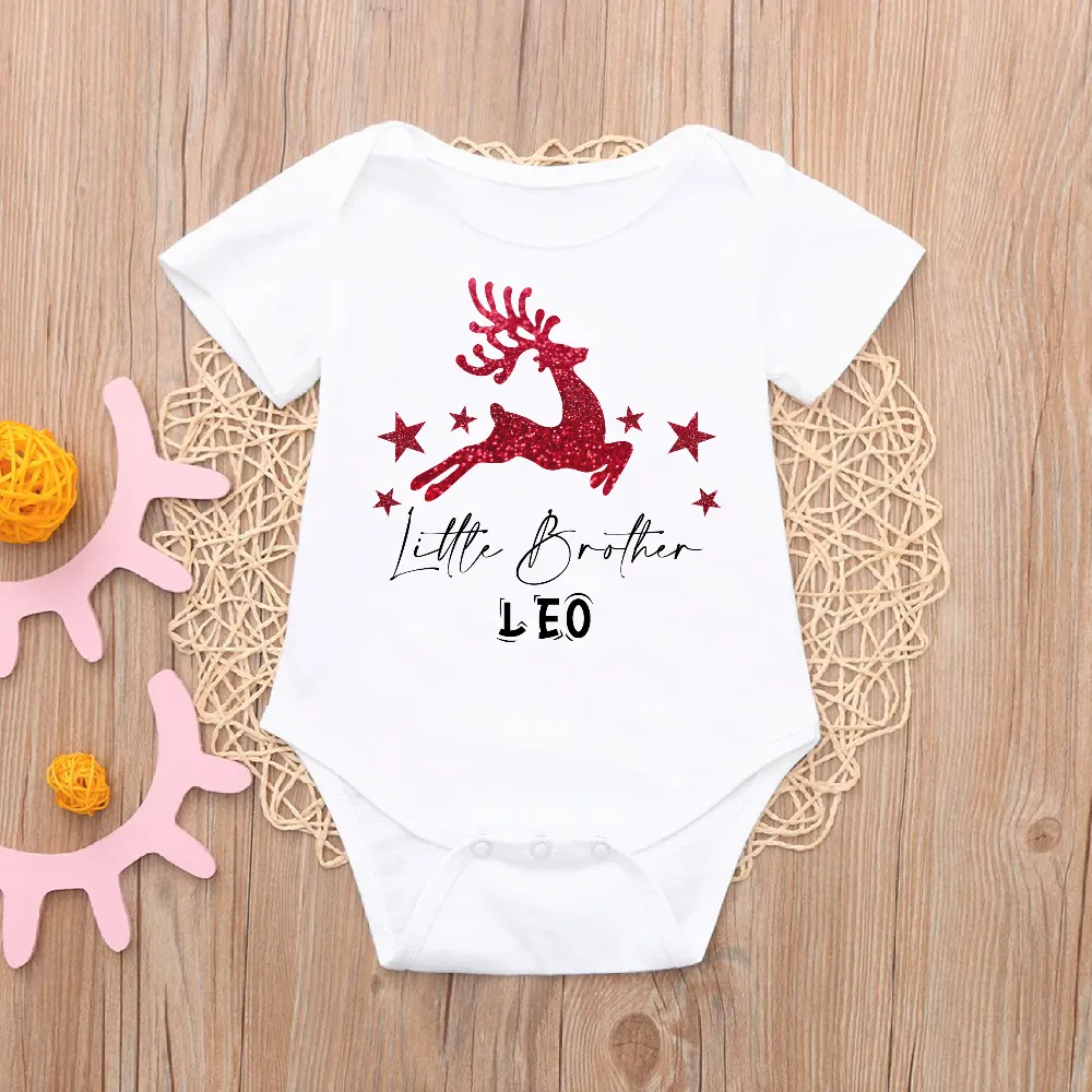 Personalised Matching Family Christmas T-shirts - Big Sister, Little Brother, Baby Sister, Mummy, Daddy