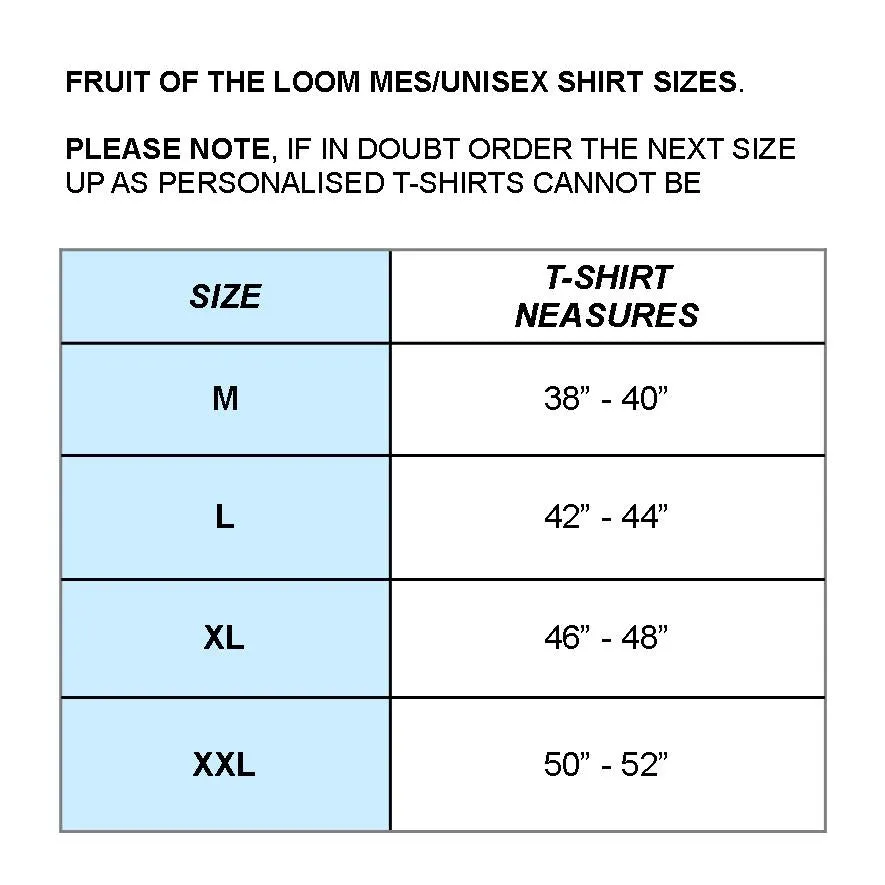 PERSONALISED MENS/UNISEX T-SHIRT