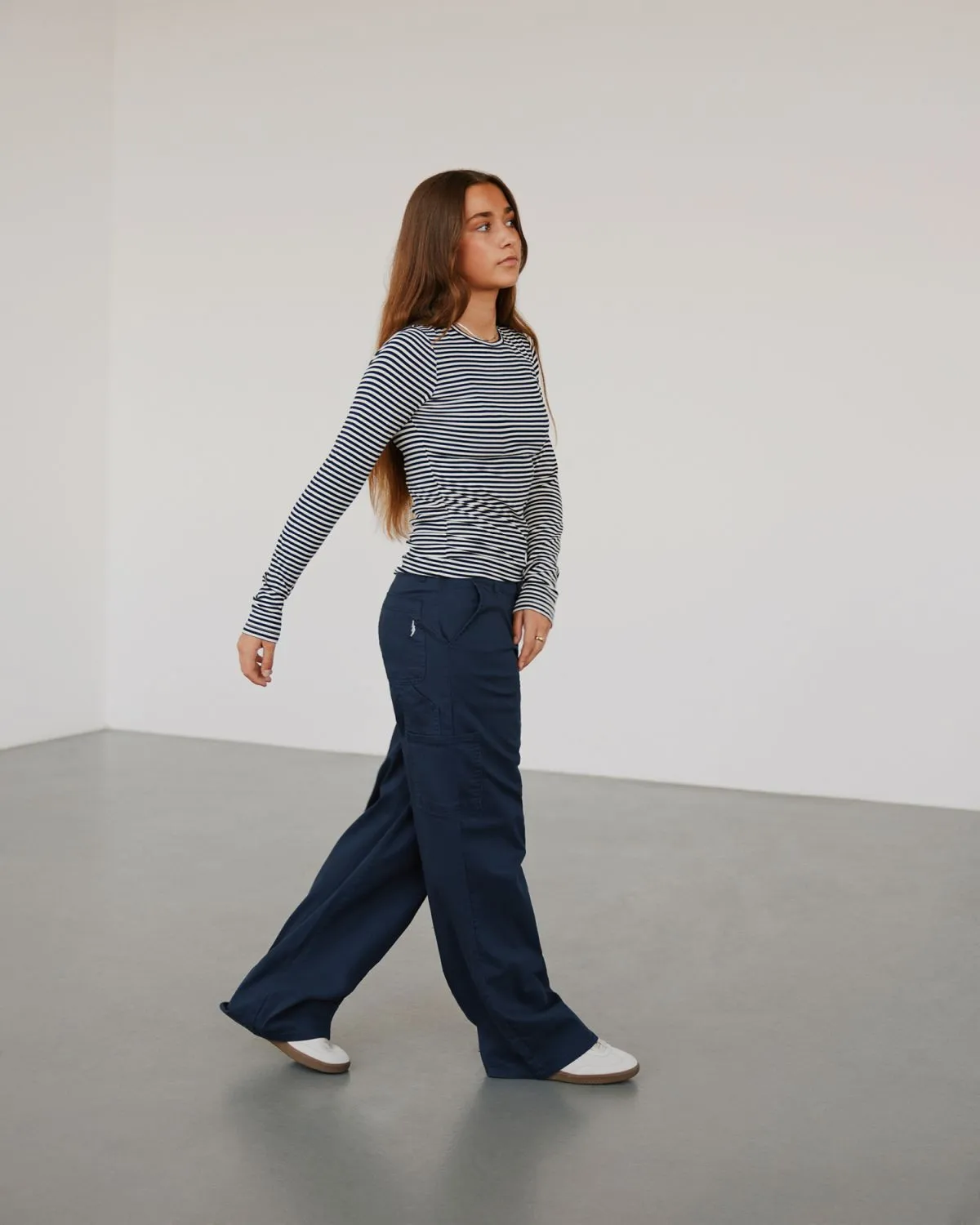 PETRICIASY T-SHIRT LONG SLEEVE - Navy Striped