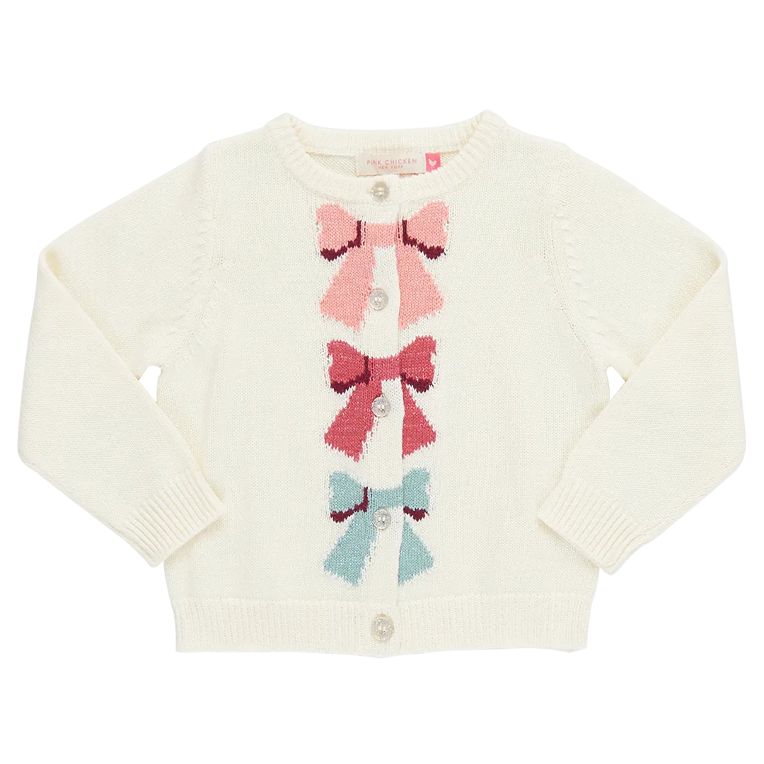 Pink Chicken Girls Maude Sweater - Cream Bows