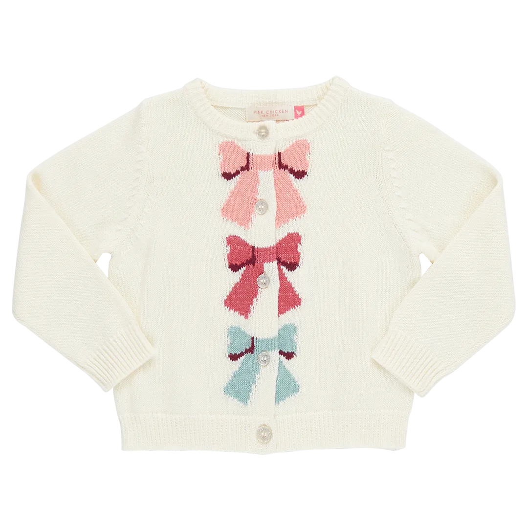 Pink Chicken Girls Maude Sweater - Cream Bows