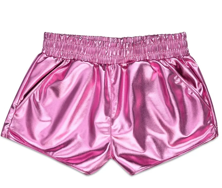 Pink Metallic Shorts