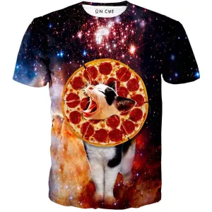 Pizza Lion Cat T-Shirt