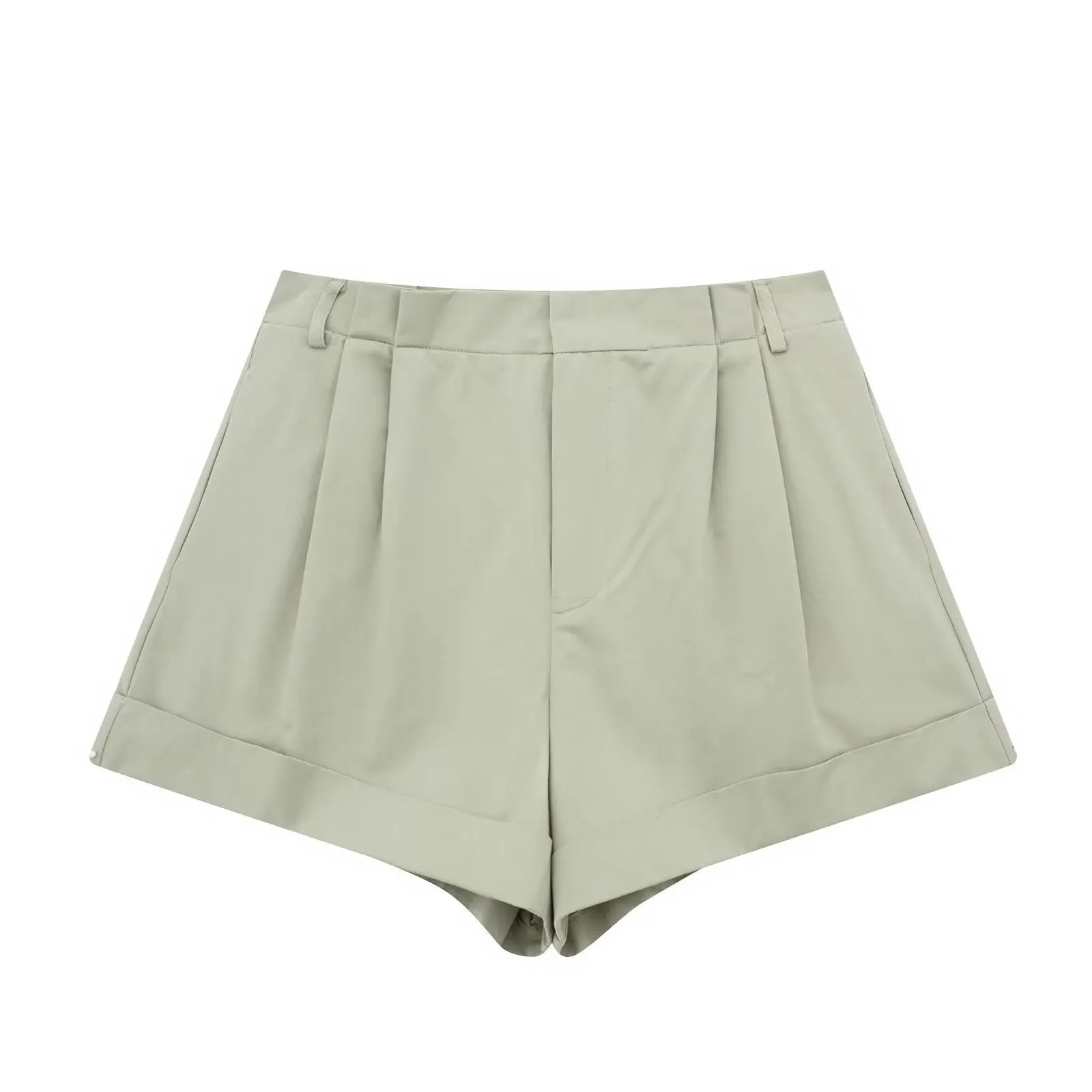 Pleated High Waist Shorts