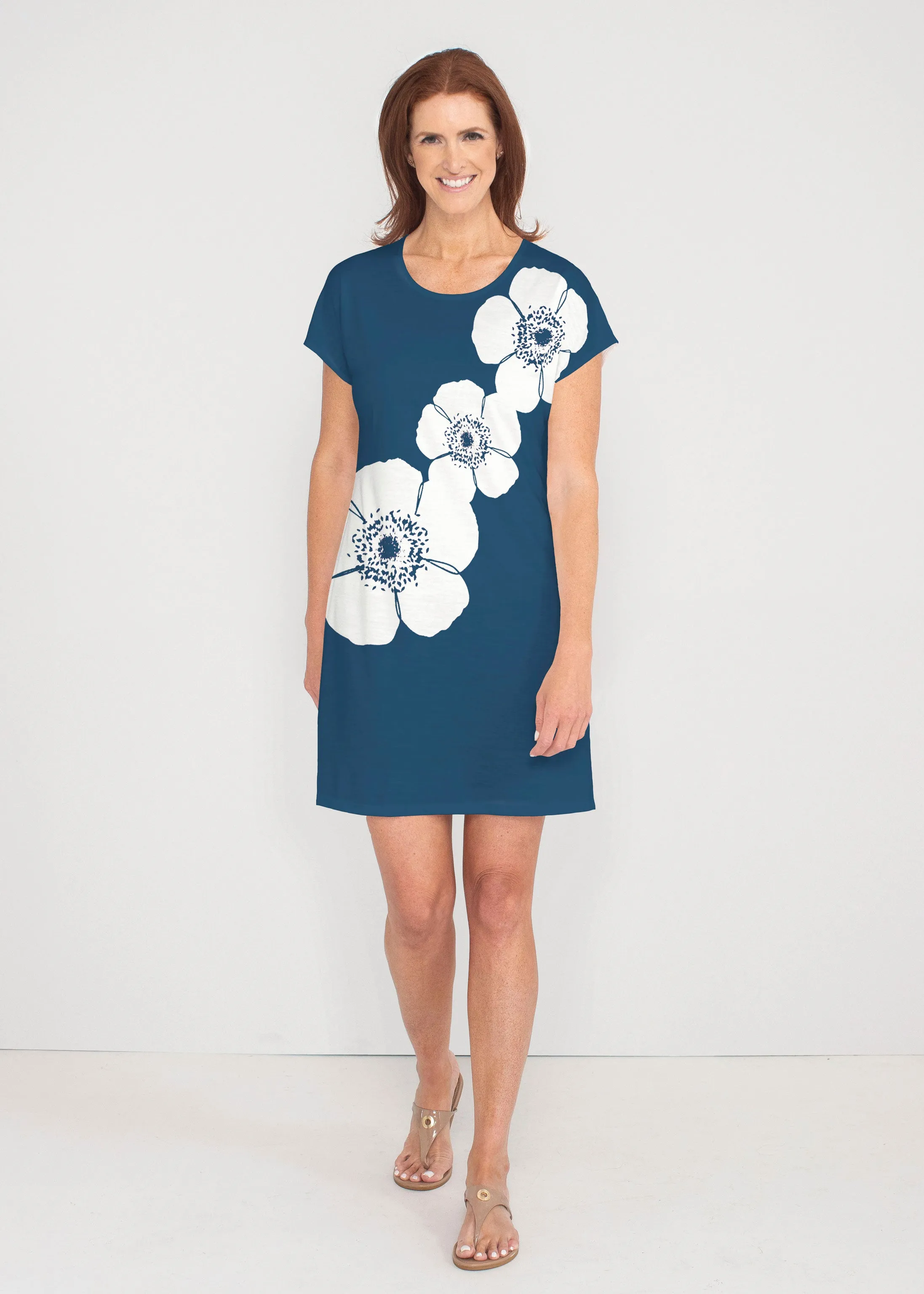Poppy Navy (7013) ~ Lucy Tee Dress