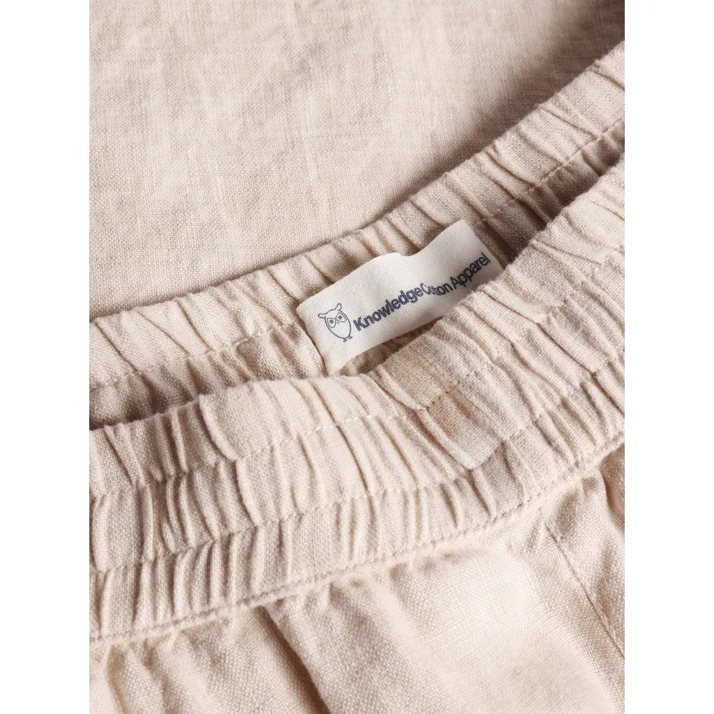 Posey wide mid-rise linen shorts in light feather grey