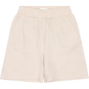 Posey wide mid-rise linen shorts in light feather grey