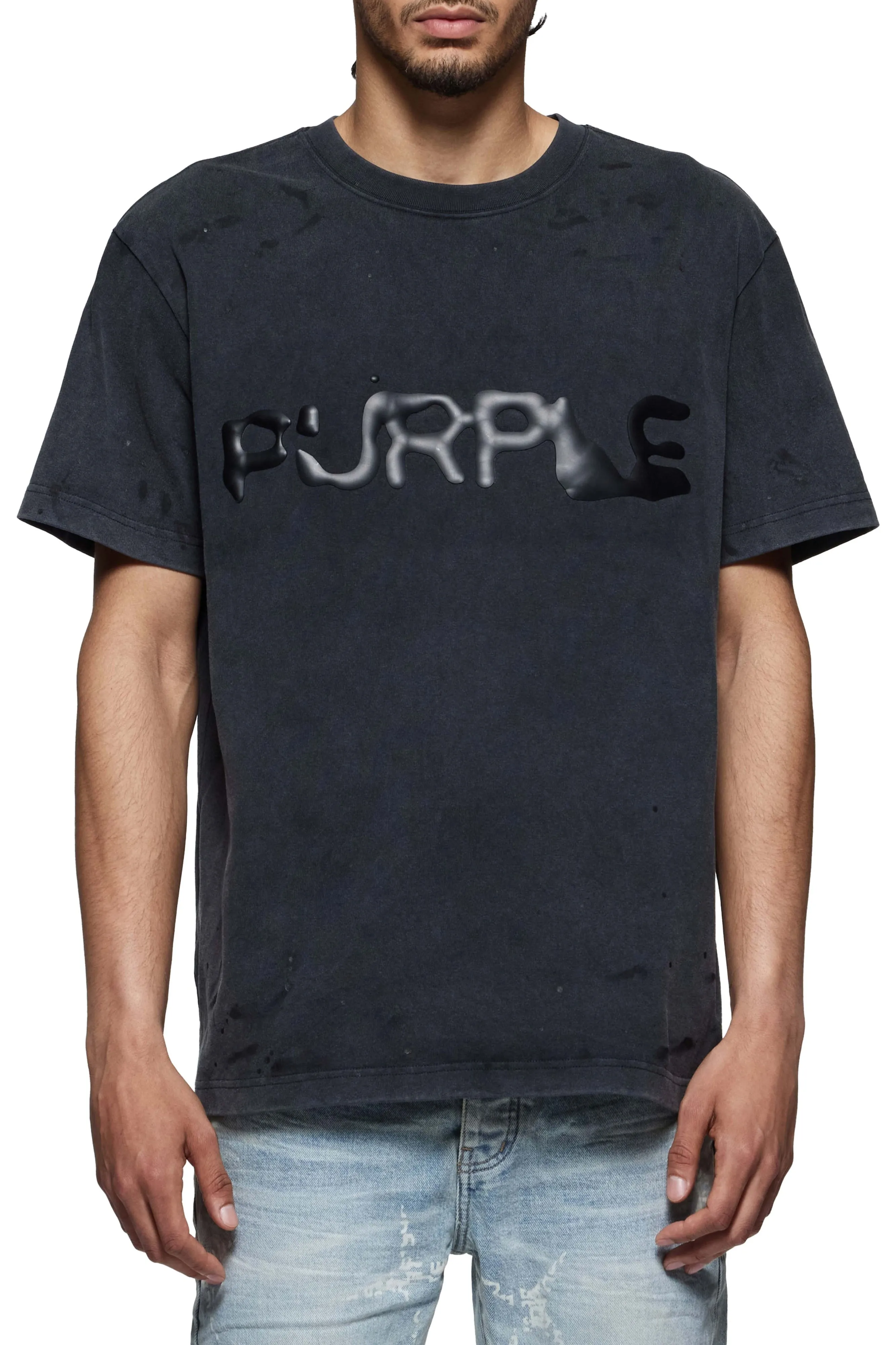Purple Brand Hwt Jersey Ss Tee (BLACK)