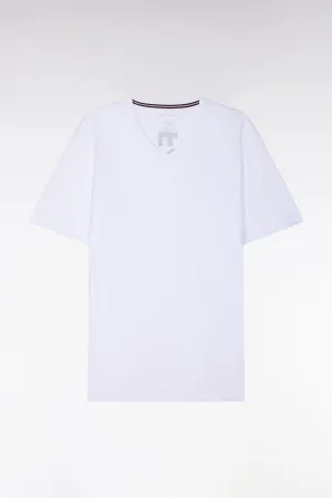 Pyjama court en jersey de coton T-shirt blanc short marine