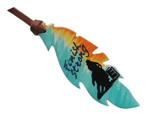" Finish Strong" hand painted tie-on feather.