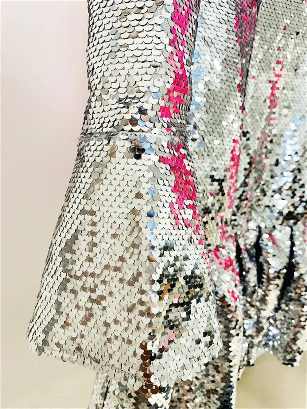 Reflective Sequined Mini Dress