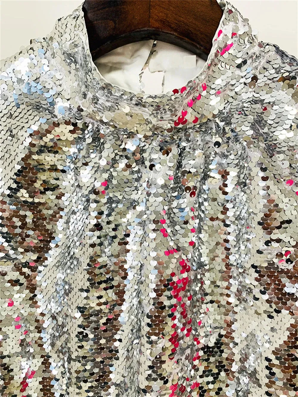 Reflective Sequined Mini Dress