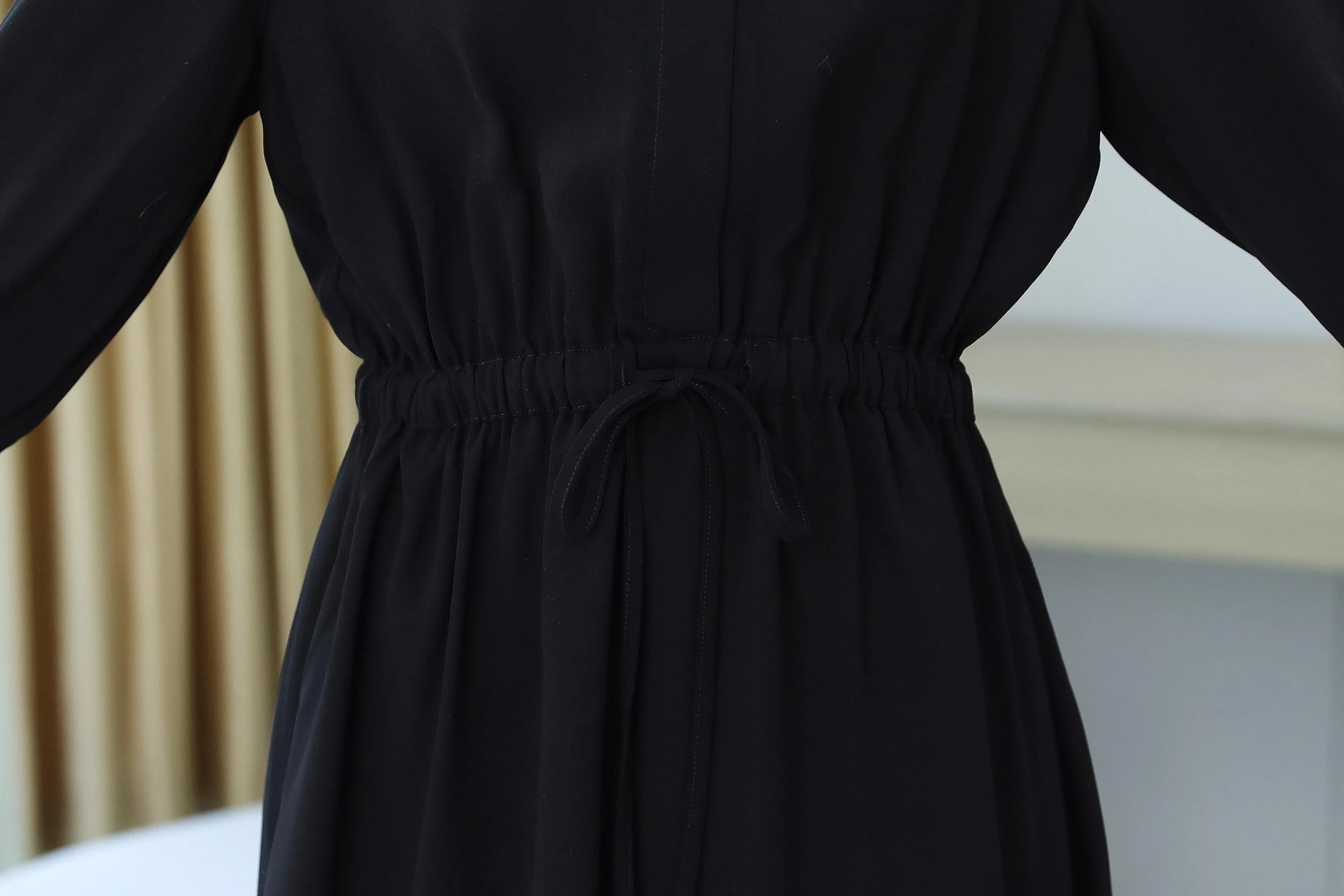 Relaxed-Fit Calf-Length Dress for Women in Elegant French Style
