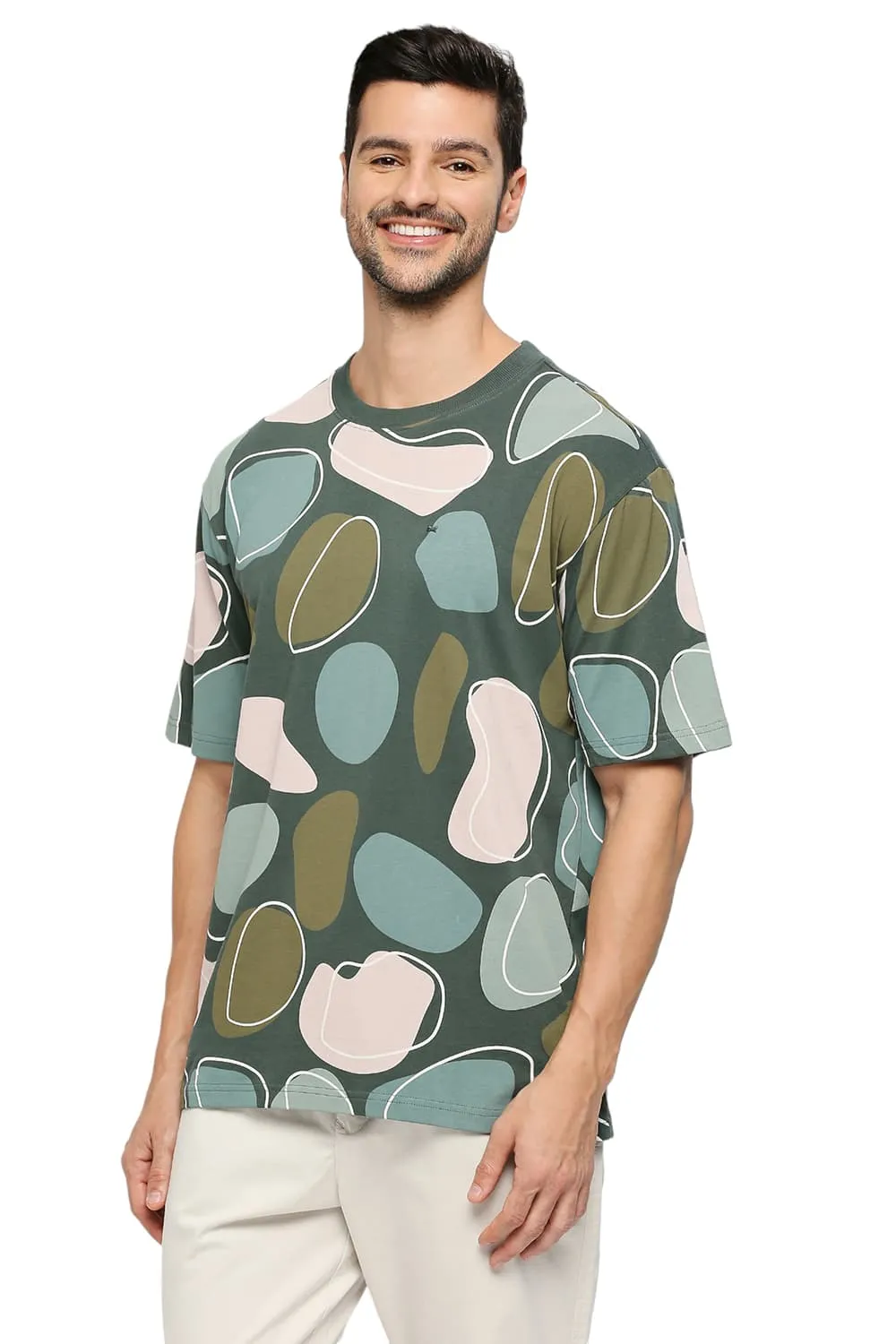 Relaxed Fit Cotton Printed Crew T-shirts