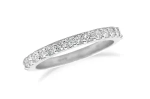 Ring 18kt White Gold Half Diamond Band 0.50 carats