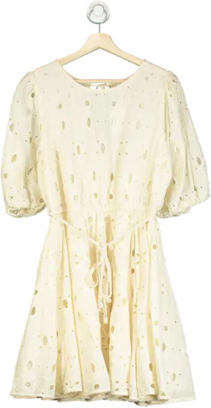 River Island Cream Eyelet Dress UK 14