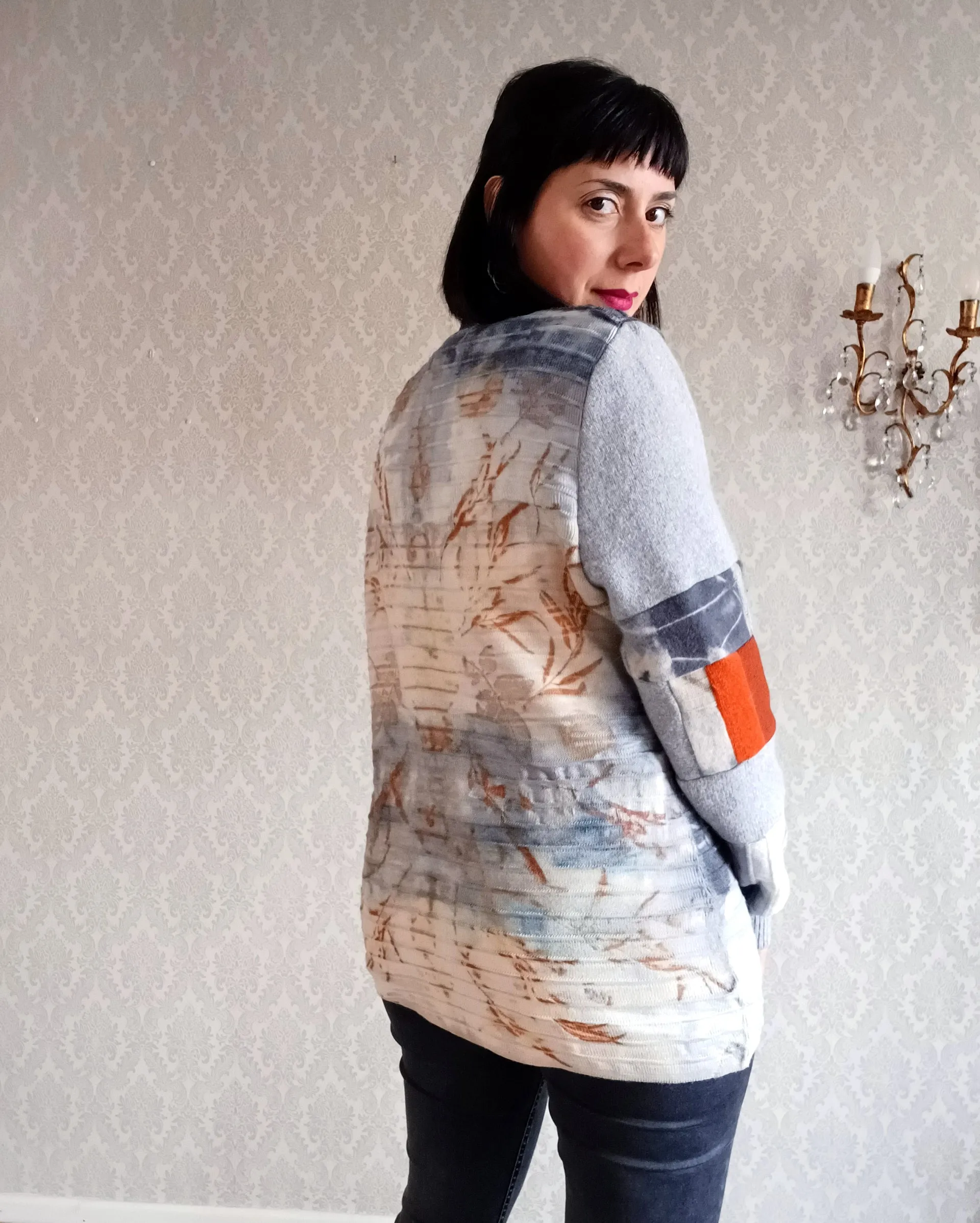 Rivers & Reeds Eco Print Long Cashmere Cardigan - Hand Dyed