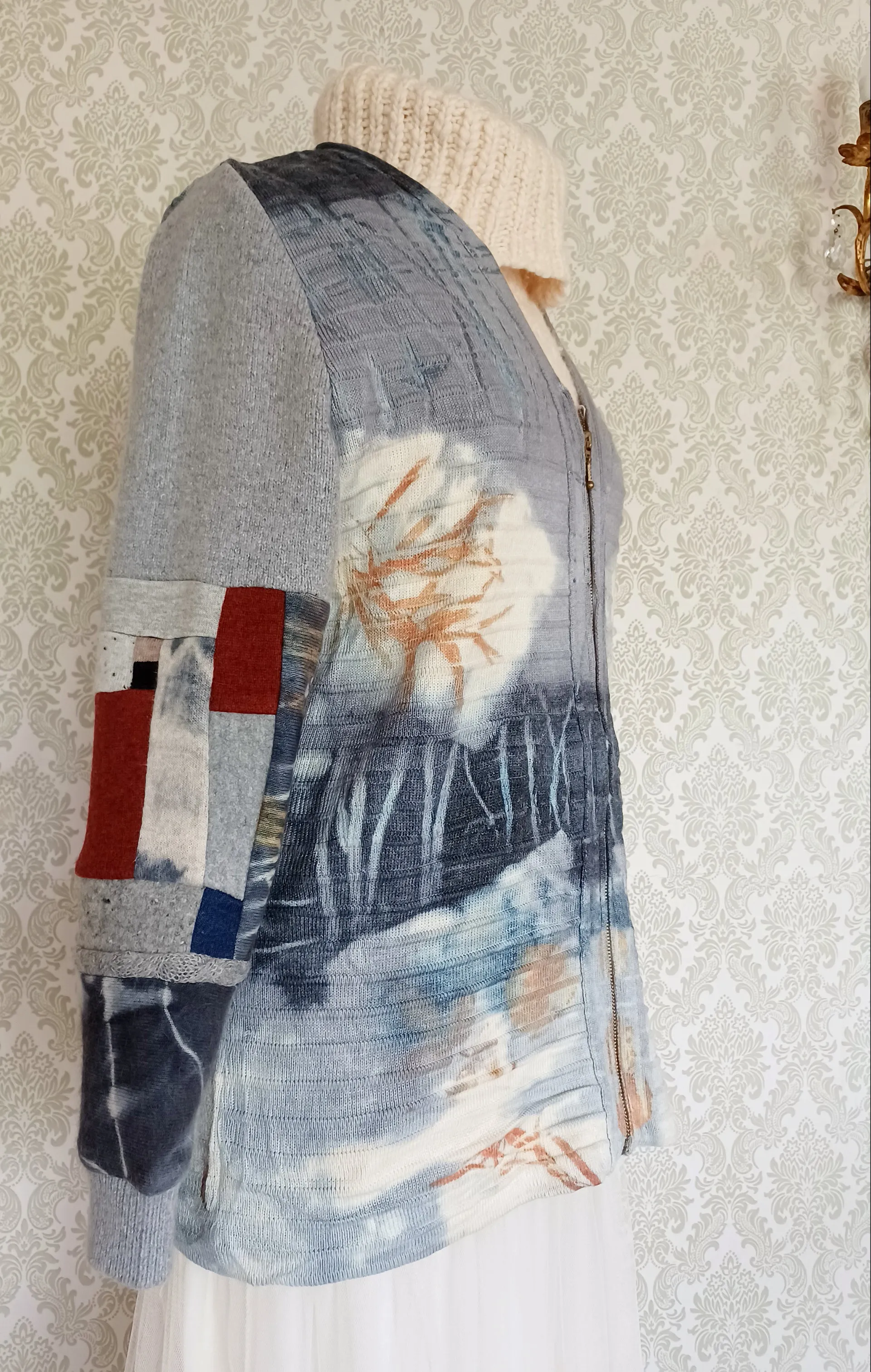 Rivers & Reeds Eco Print Long Cashmere Cardigan - Hand Dyed