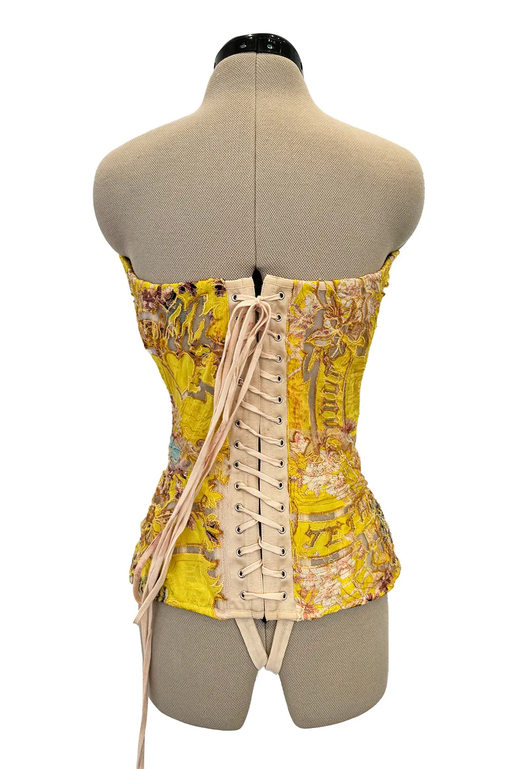 Roberto Cavalli Spring 2003 Yellow Corset & Red Sequin Mini