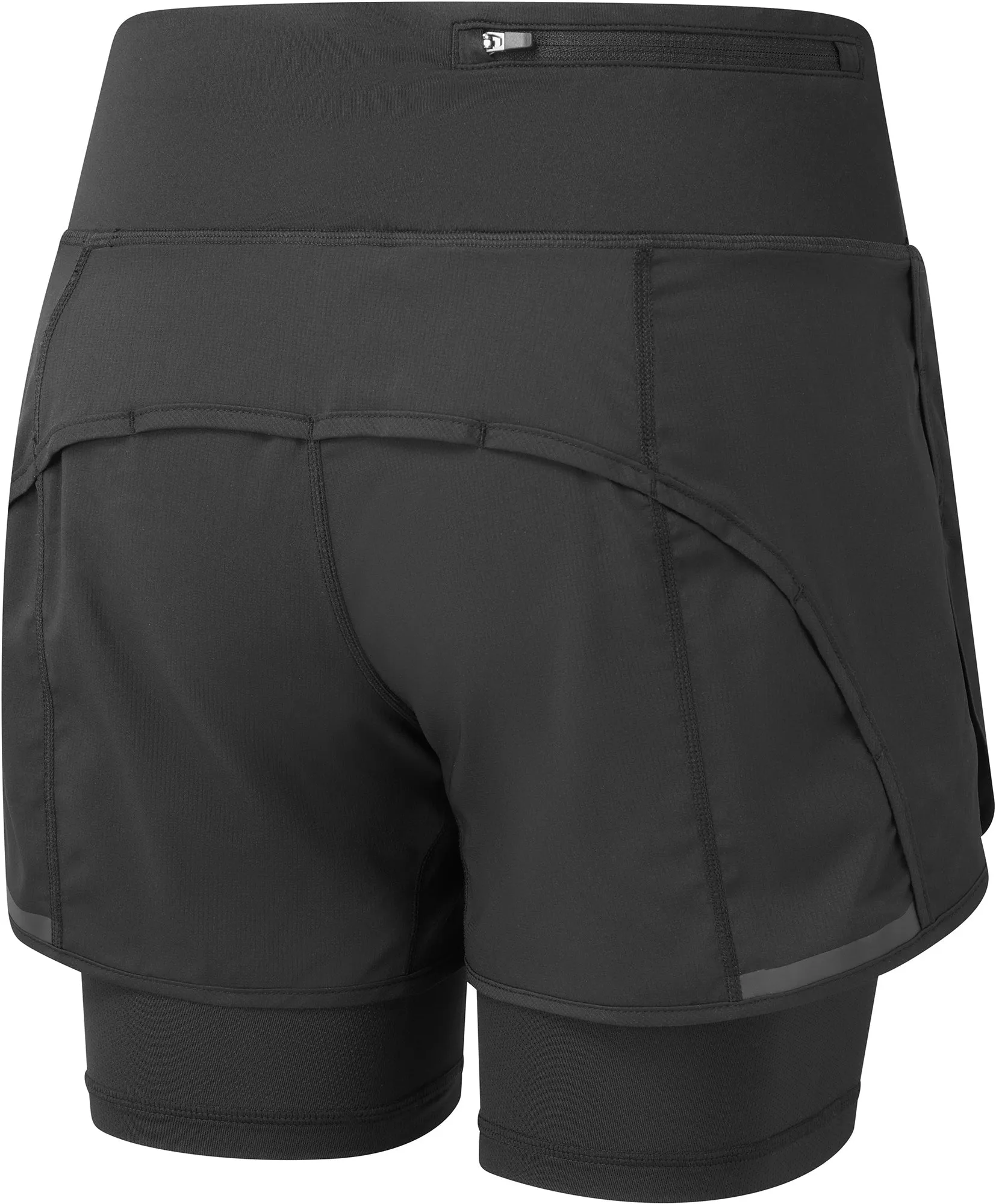 Ronhill Tech 4.5 Inch Twin 2 in 1 Womens Running Shorts - Black