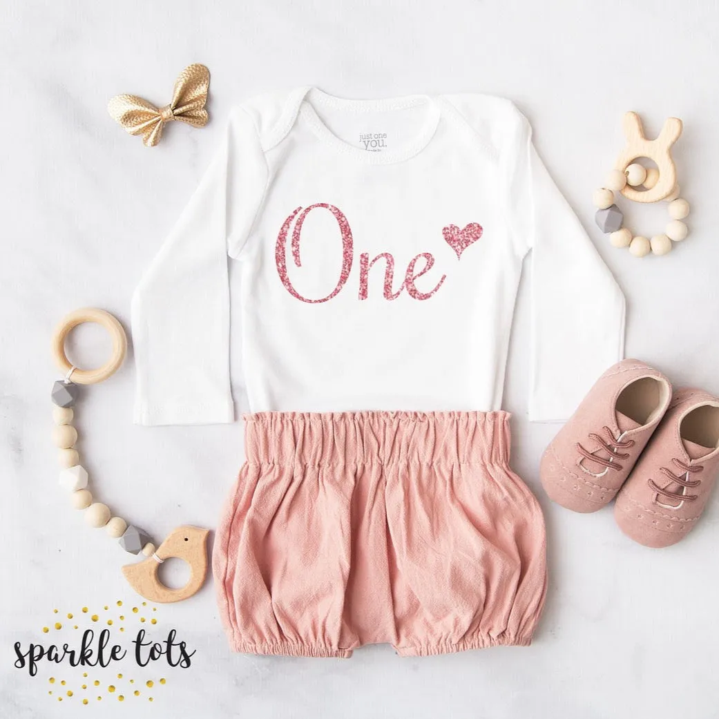 Rose Gold 1st Birthday Baby Vest