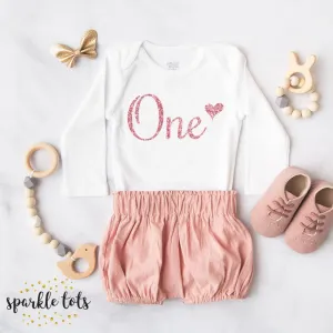Rose Gold 1st Birthday Baby Vest