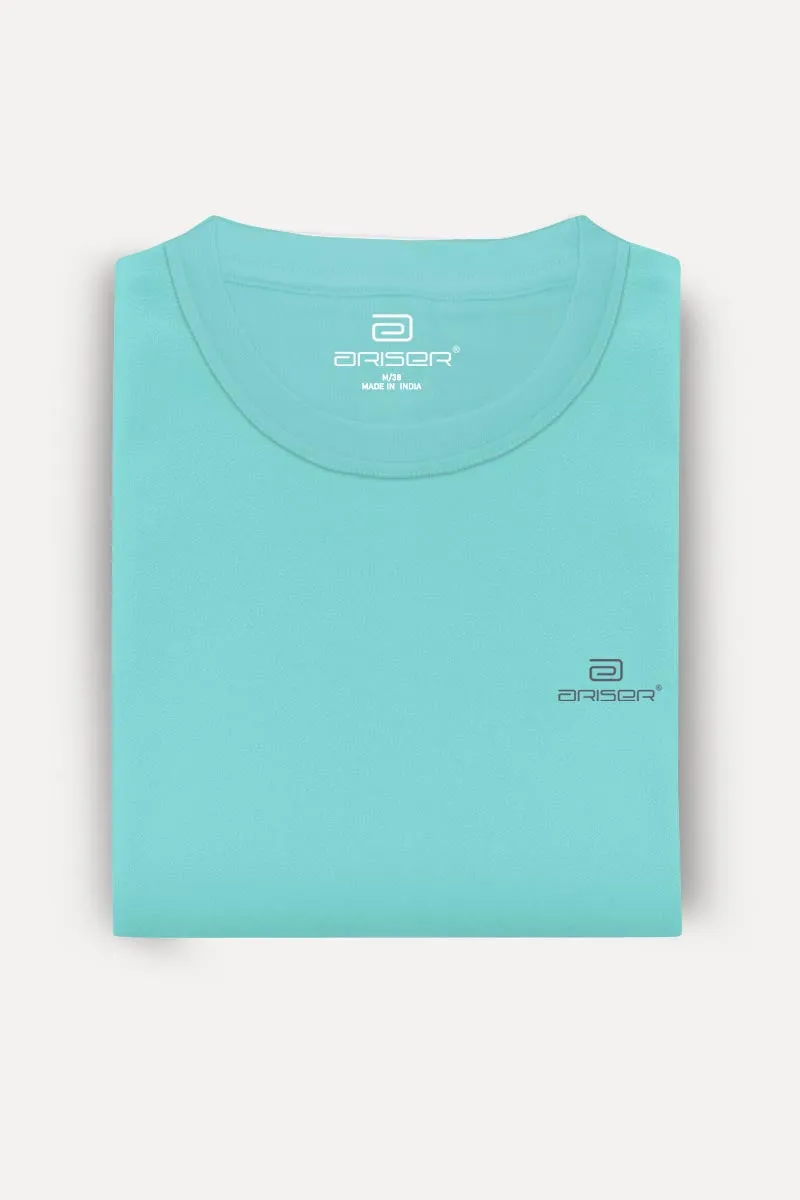 Round Neck - Pastel Green Solid T-Shirts For Men | Ariser
