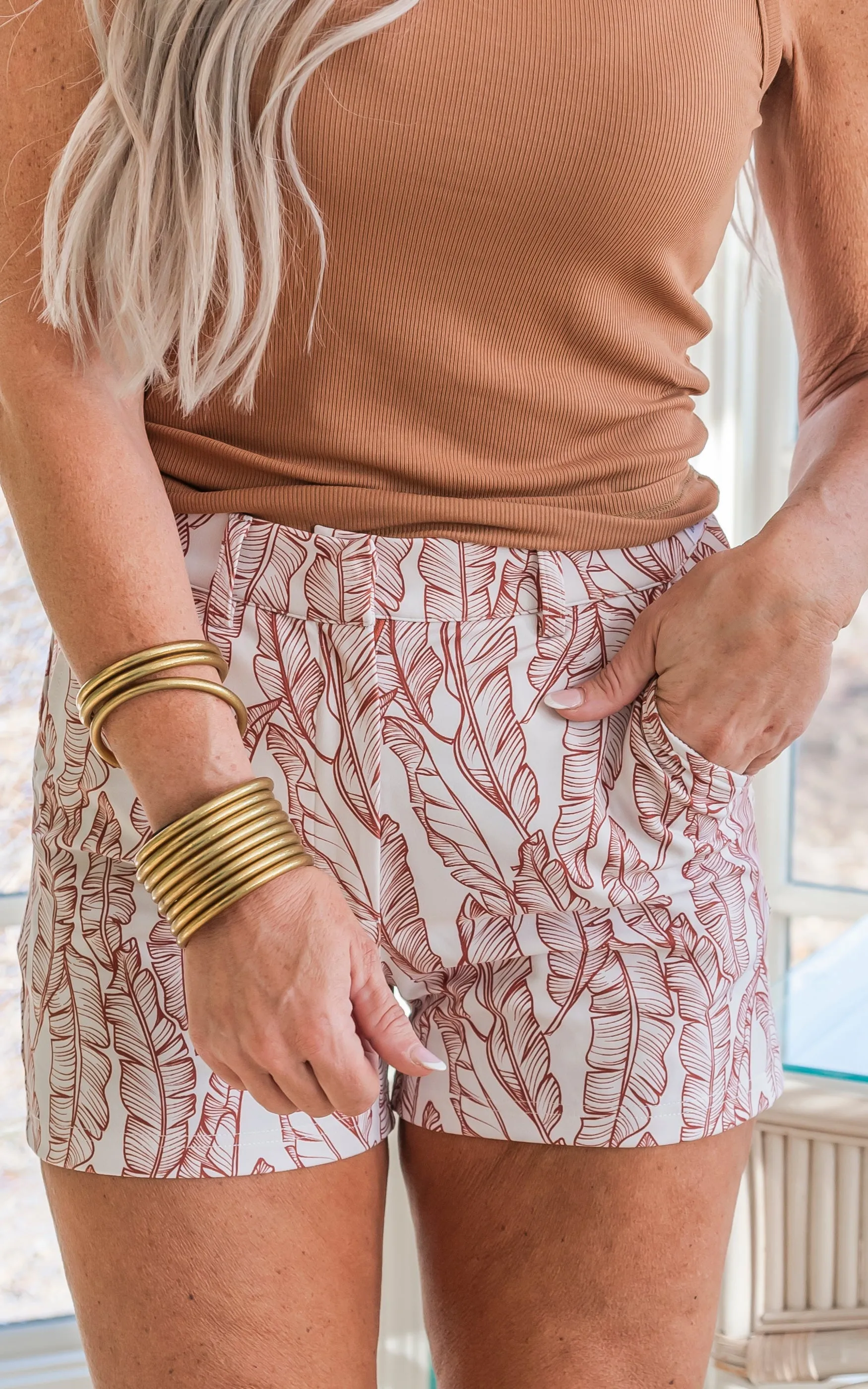 Rust Feather Perfect Everyday Chino Shorts by Salty Wave* *DEAL-FINAL SALE