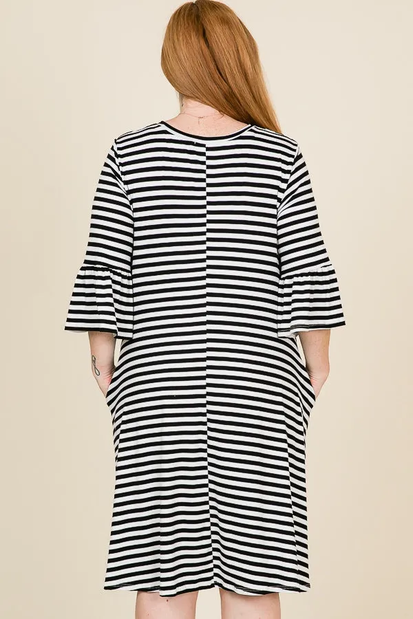 Sasha Striped Midi Dress