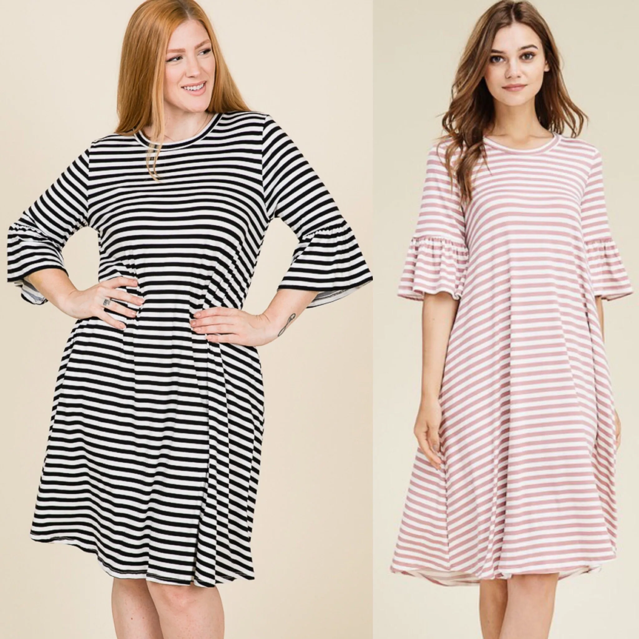 Sasha Striped Midi Dress