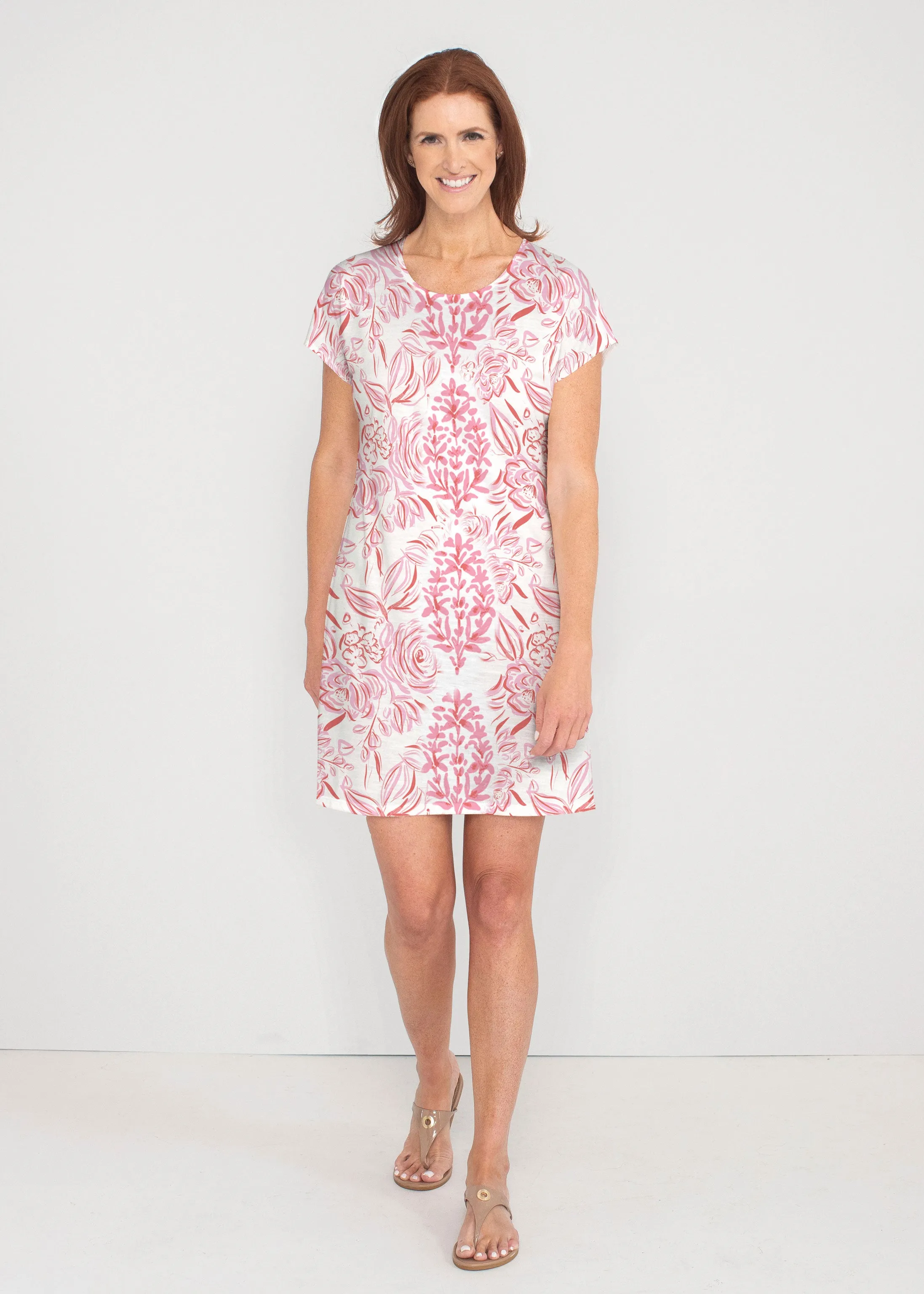 Scarlett (8052) ~ French Terry Short Sleeve Crew Dress