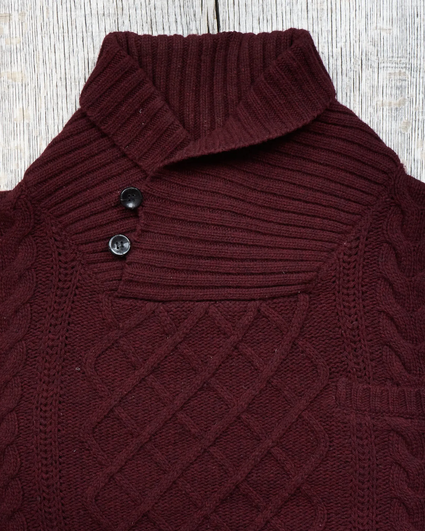 Second Hand Levi's Vintage Clothing Cable Knit Shawl Collar Sweater Size M