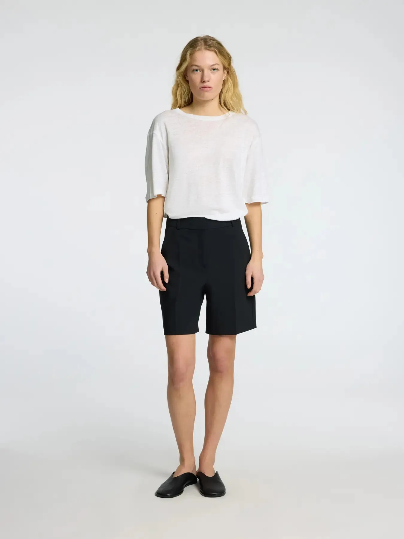 Selected Femme - T-shirt - White linen - Vilja