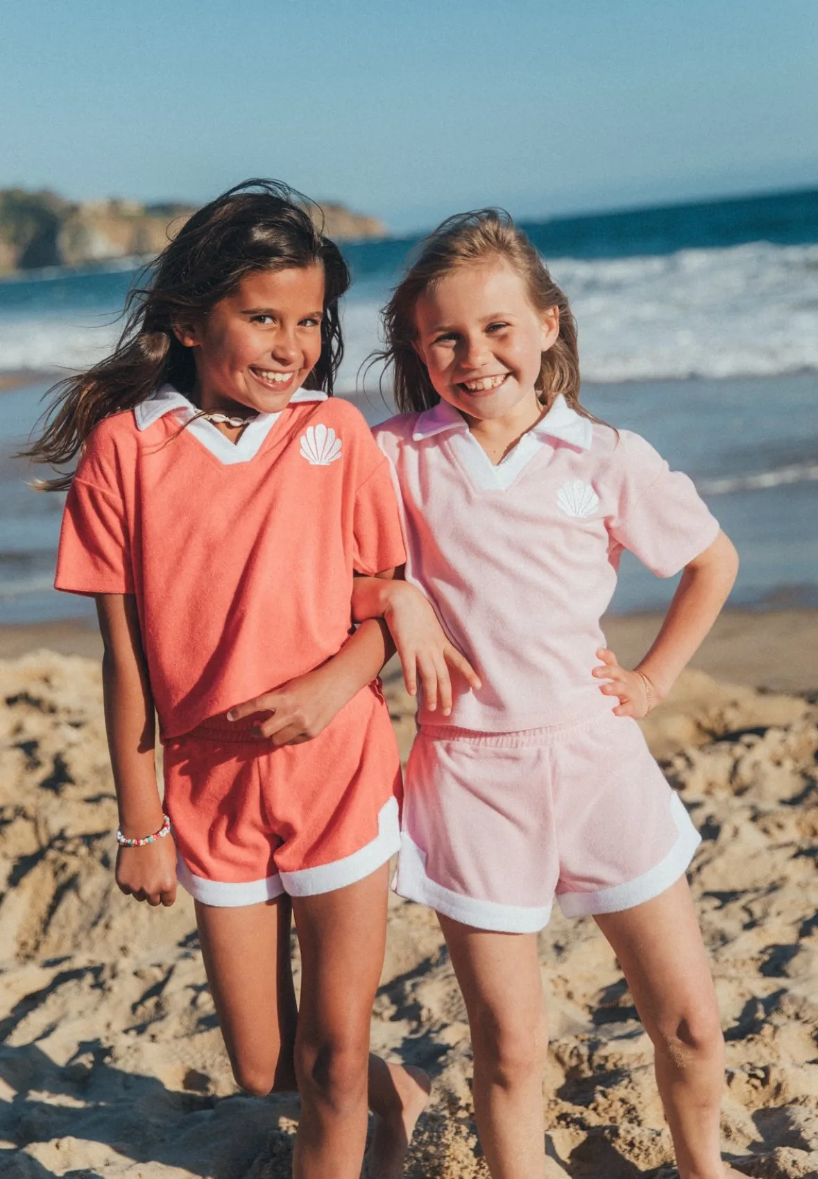 Shell Yeah Polo Top, Hot Coral