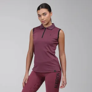 Shires Mauve Aubrion React Ladies Sleeveless Tech Polo