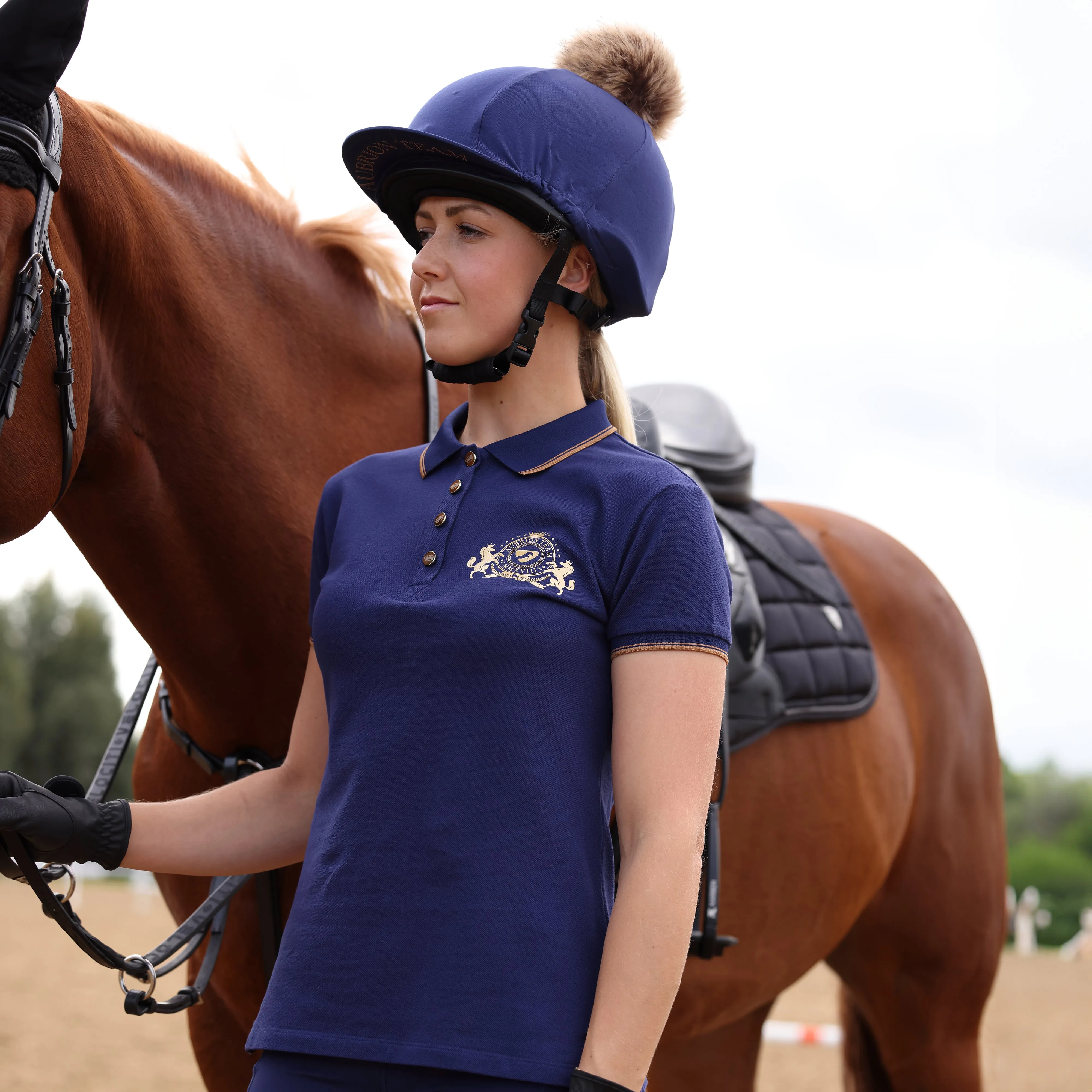 Shires Midnight Aubrion Team Short Sleeve Polo