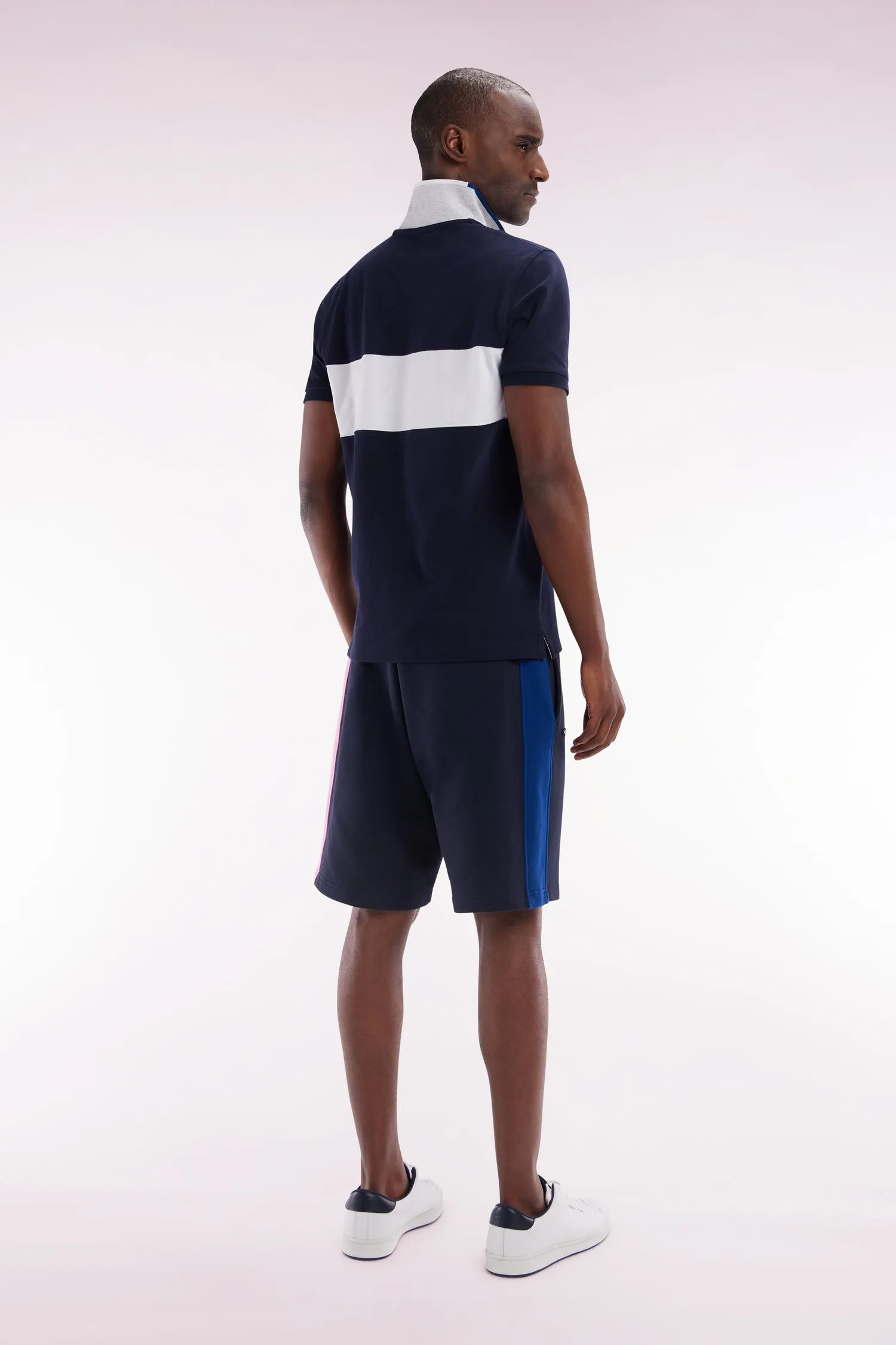 Short en molleton coton marine coupe décontractée