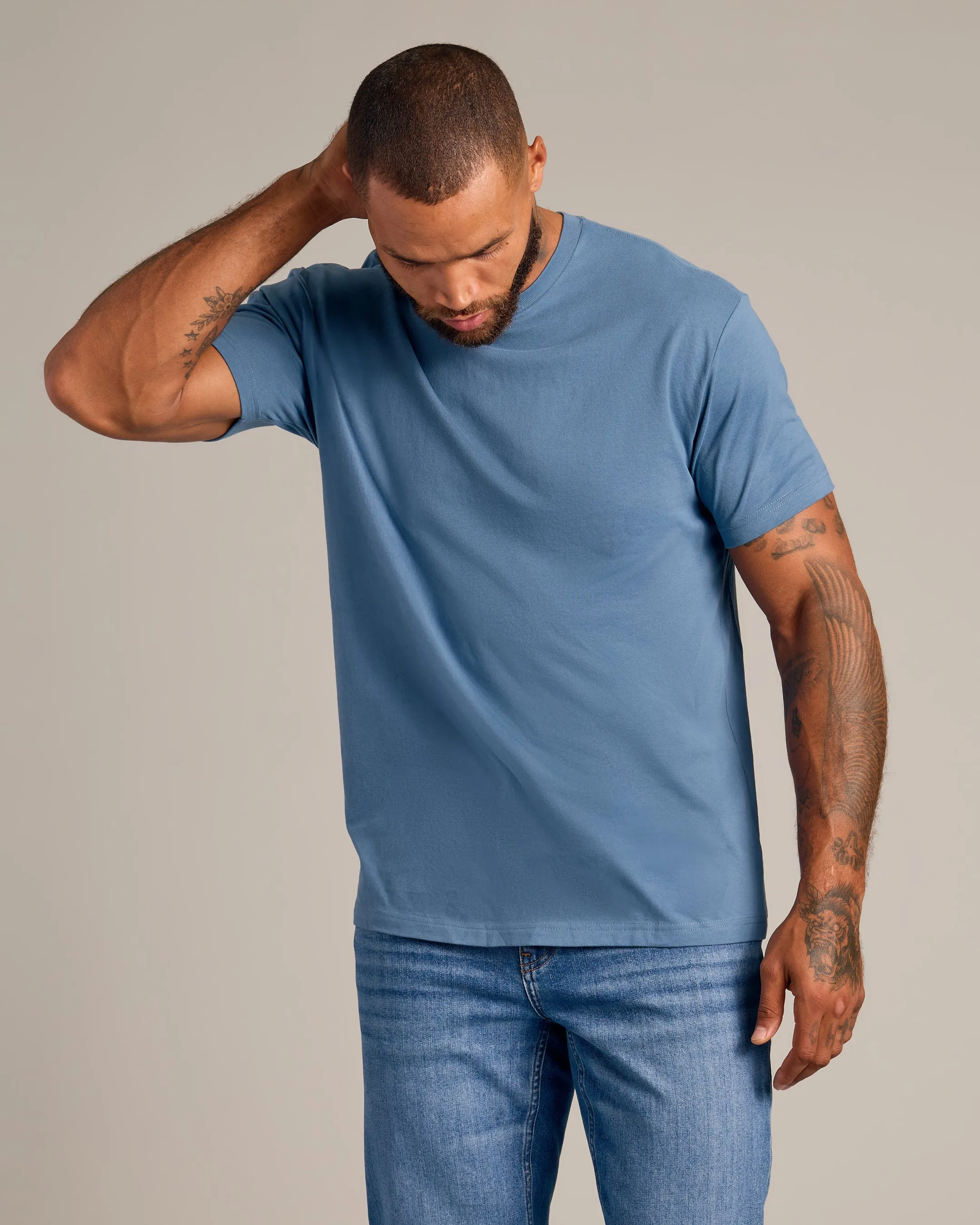 Short Sleeve Crew Neck T-Shirt - Premium comfort fit, Confident Muscle Definition, Ultra-soft material, All day menswear value, Everyday workwear