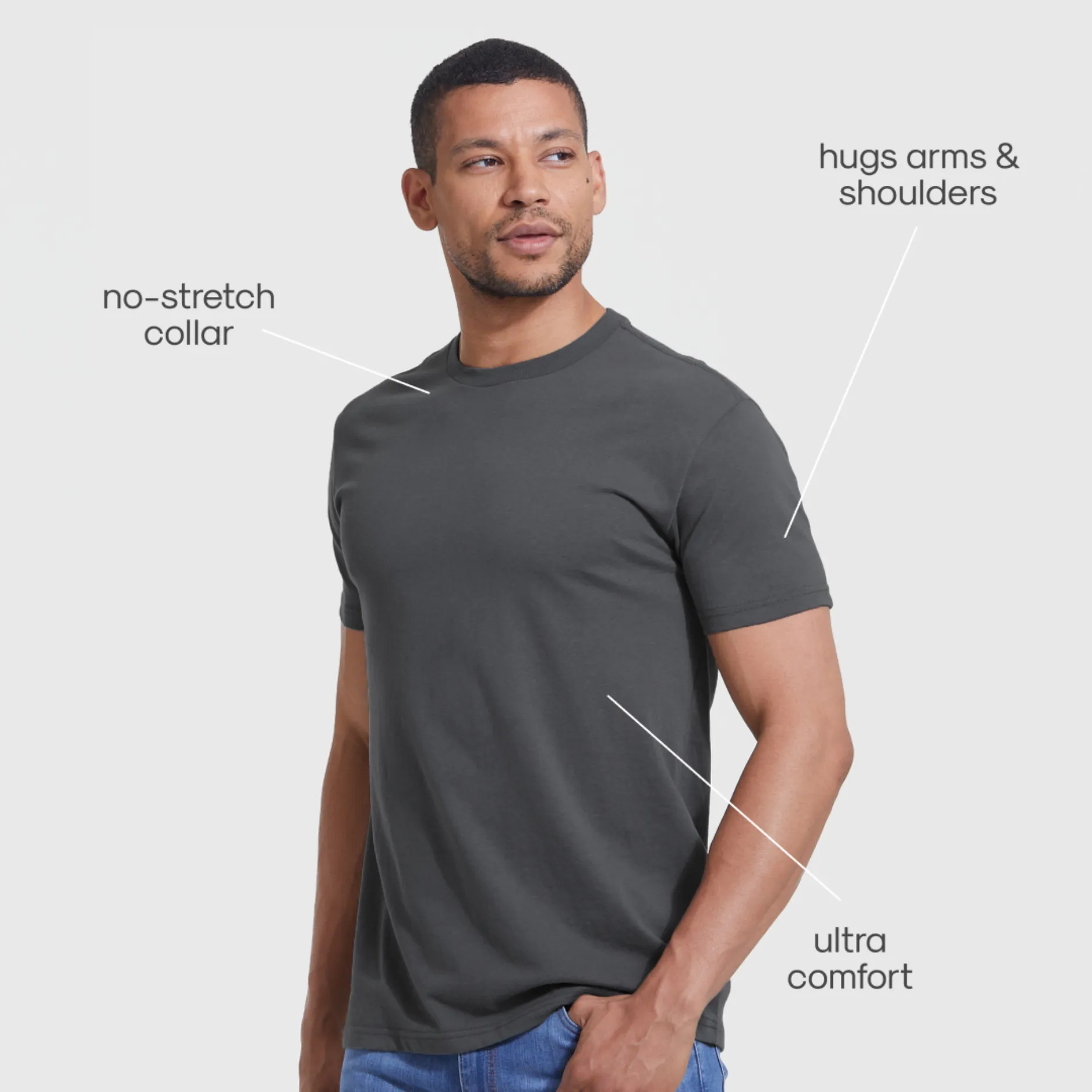 Short Sleeve Crew Neck T-Shirt - Premium comfort fit, Confident Muscle Definition, Ultra-soft material, All day menswear value, Everyday workwear